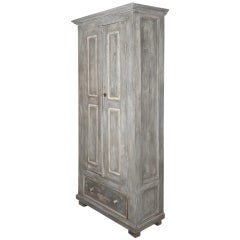 Antique 19th Century Portuguese Blue Patined Armoire