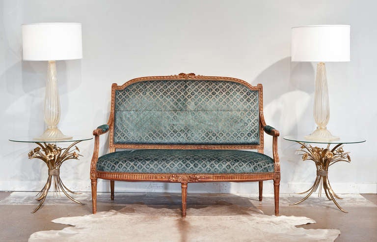 Louis XVI Gold Leaf Settee