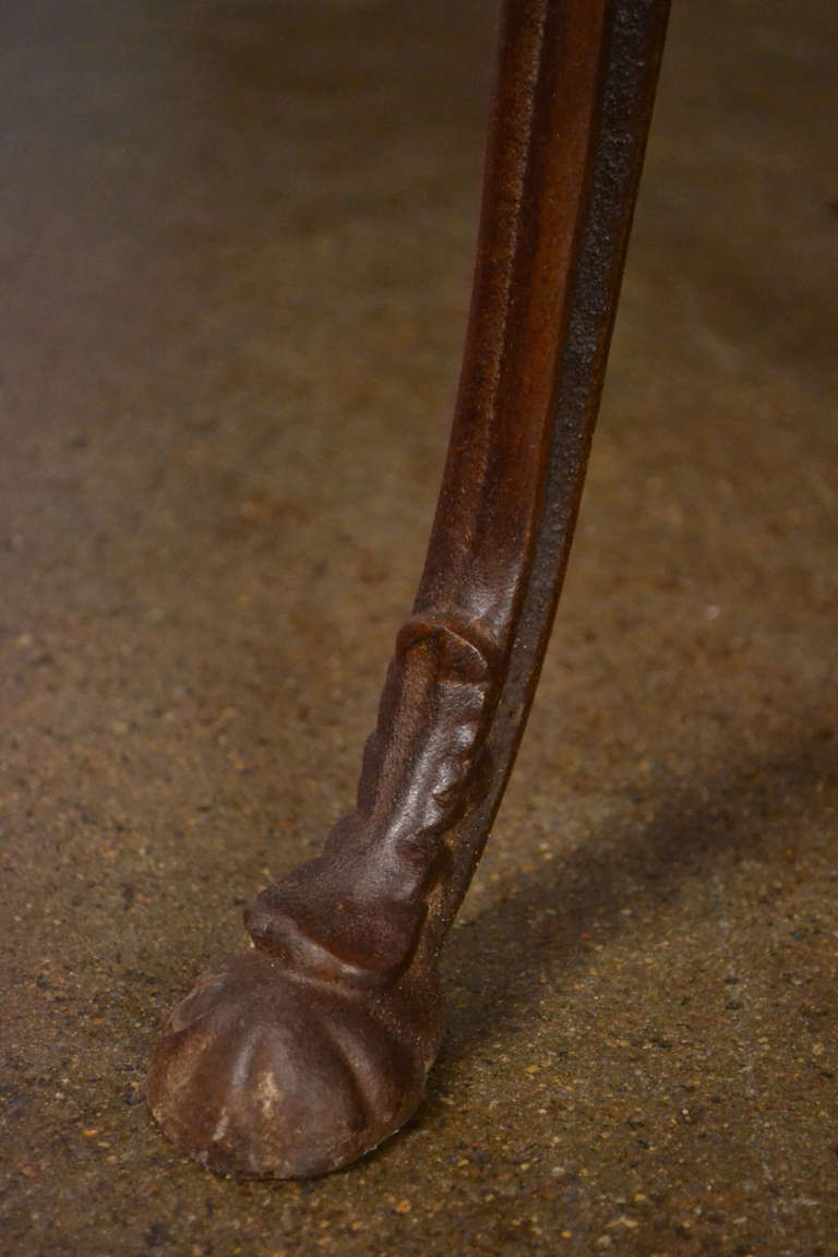 French Antique Cast Iron & Marble Bistro Table 5