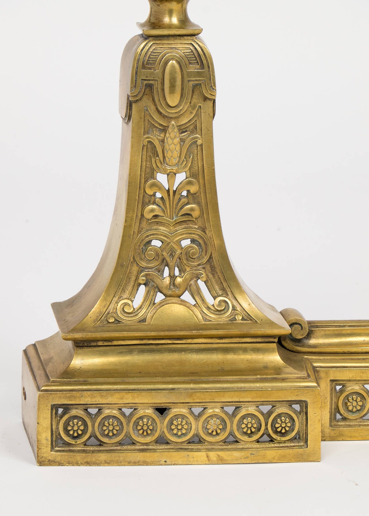 Extraordinary French Empire Gilt Bronze Andirons 3