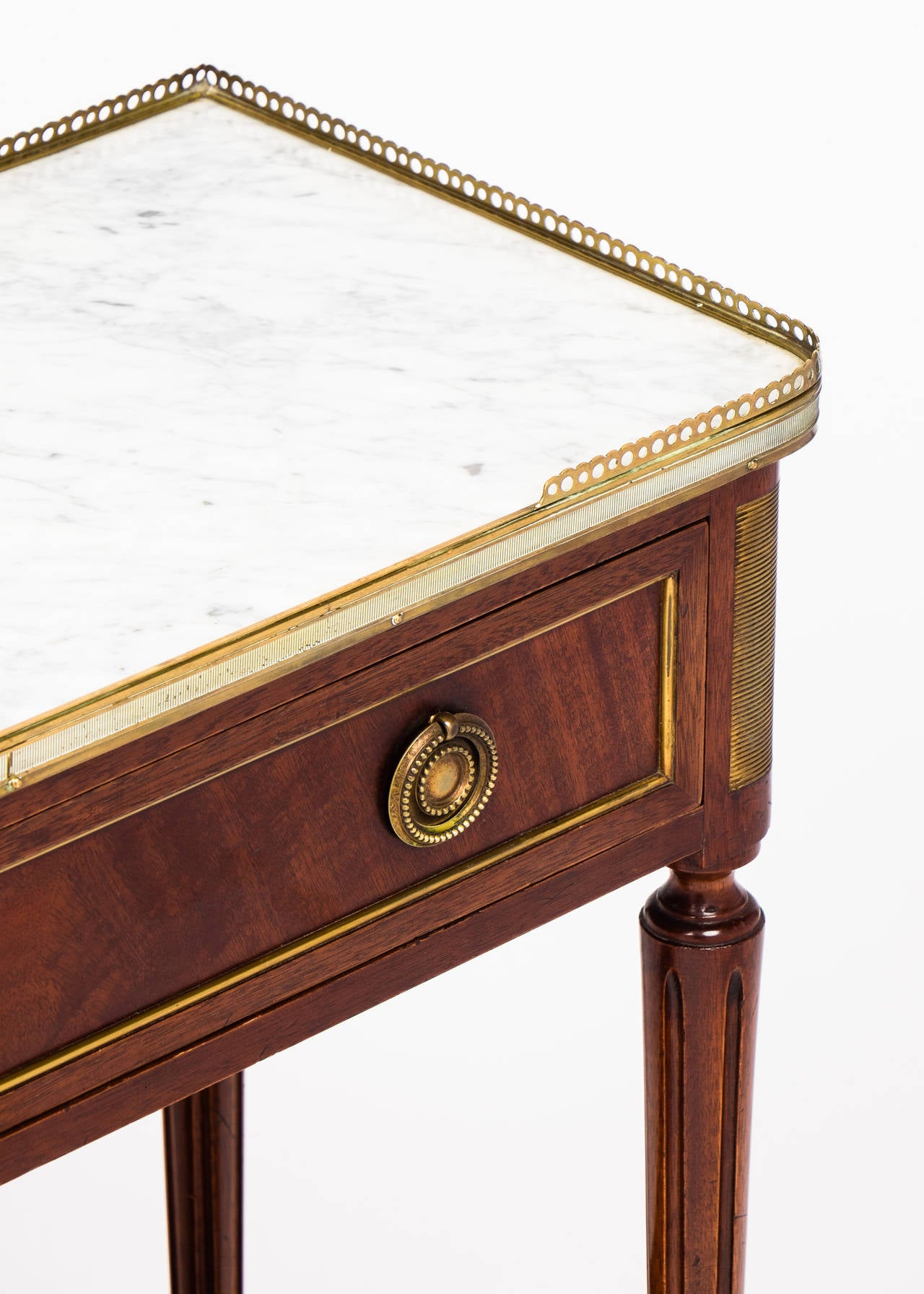 French Louis XVI Marble-Top Mahogany Console Table 1