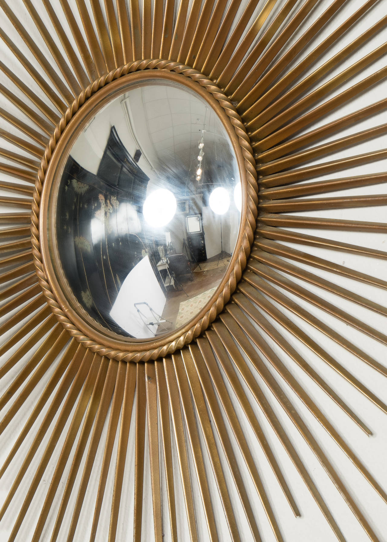 Mid-Century Modern French Vintage Sunburst Mirror by Maison Chaty