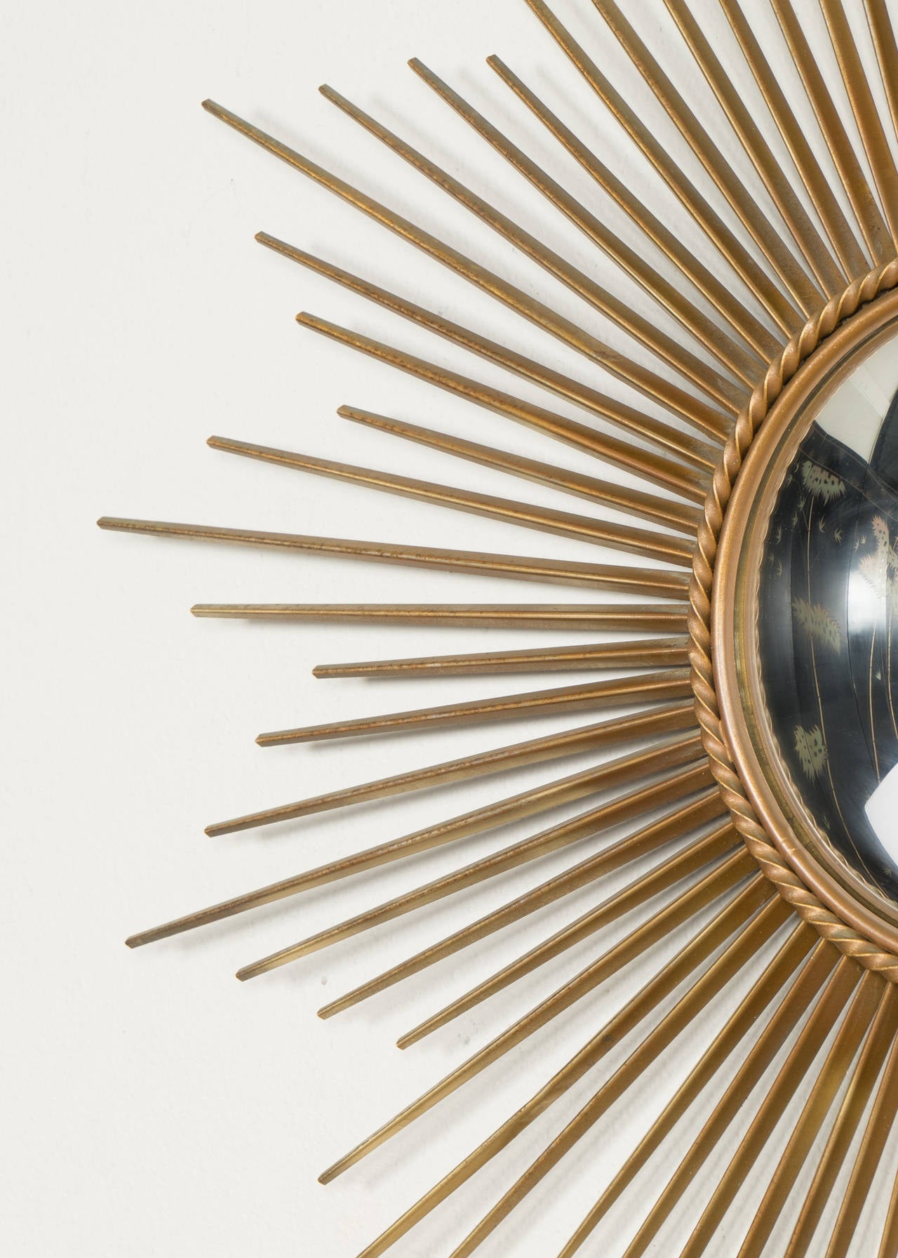 Mid-20th Century French Vintage Sunburst Mirror by Maison Chaty