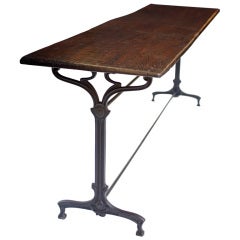 French Cast Iron and Chestnut Wine Merchant Console Table