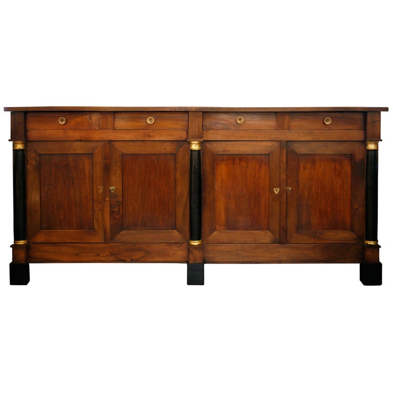French Empire Style Walnut Buffet