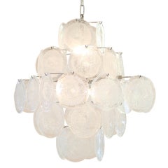 Murano "Pulegoso" Glass Disc Chandelier