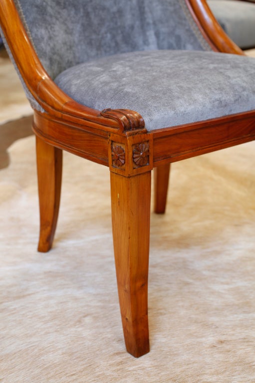 Pair of Empire Style Mahogany Vanity Chairs 3