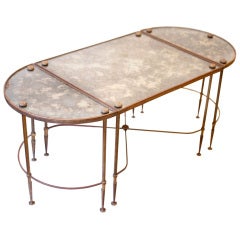 French Maison Bagues Mirrored Coffee Table Set