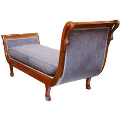 Antique French Empire Solid Mahogany "Recamier" Daybed