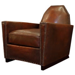 French Art Deco Lambskin Club Chair