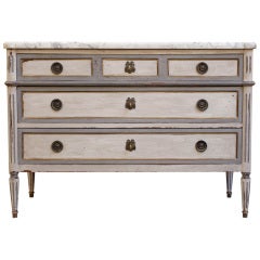 Louis XVI Marble Top Painted Chest of Drawers Louis XVI Marble Top Painted Chest of Drawers