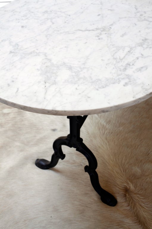 French Cast Iron & Marble Top Bistro Table 4
