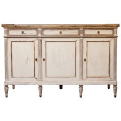 Louis XVI Hand Painted Marble Top Buffet