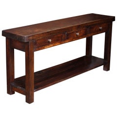 French Antique Solid Cherrywood and Fir Console Table