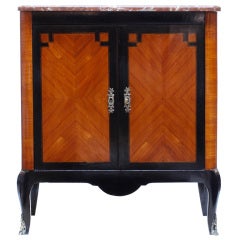 Transition Style Rosewood Small Buffet with Marble Top