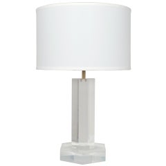 French Vintage Lucite Table Lamp