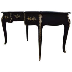 Antique French Louis XV Desk in Ebonized Rosewood