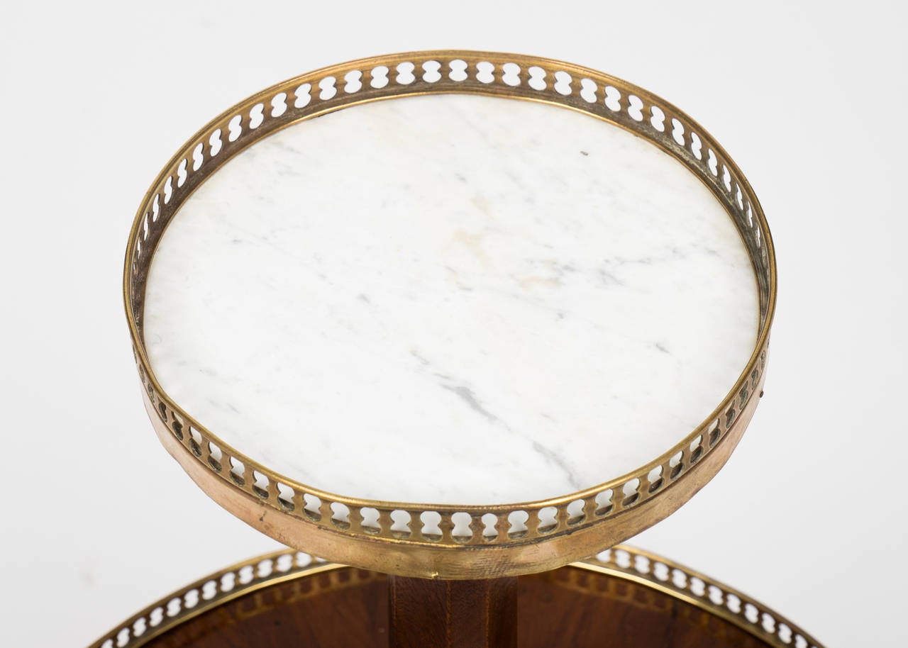 Brass Louis XVI Mahogany Side Table