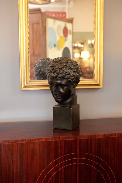 French vintage head of Hermes in plaster.
