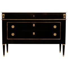 Maison Jansen Louis XVI  Mahogany Marble Top Chest of Drawers