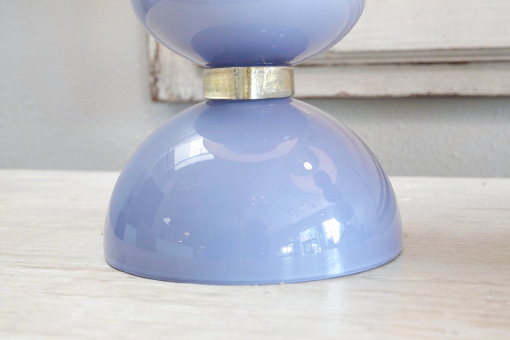 Unique Opalina Periwinkle Murano Glass Lamp 4