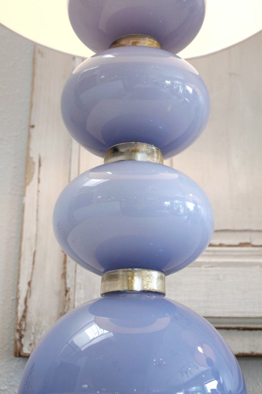 Unique Opalina Periwinkle Murano Glass Lamp 1