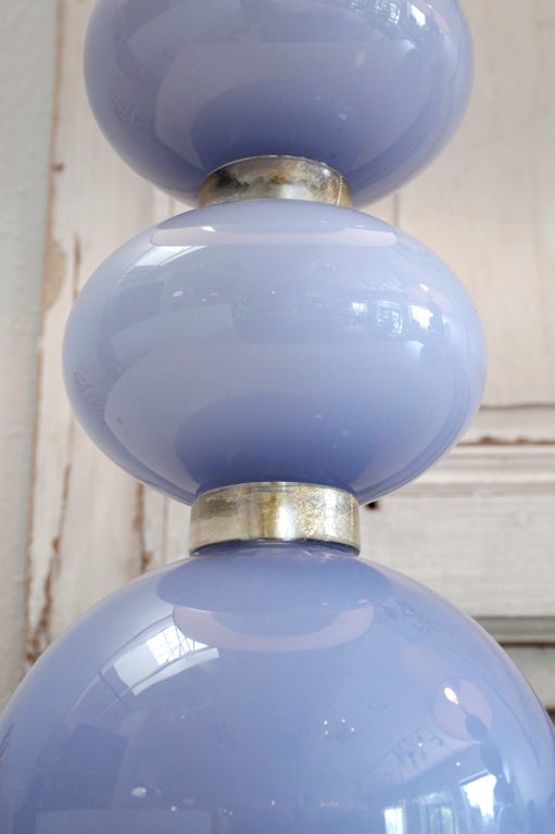 Unique Opalina Periwinkle Murano Glass Lamp 2