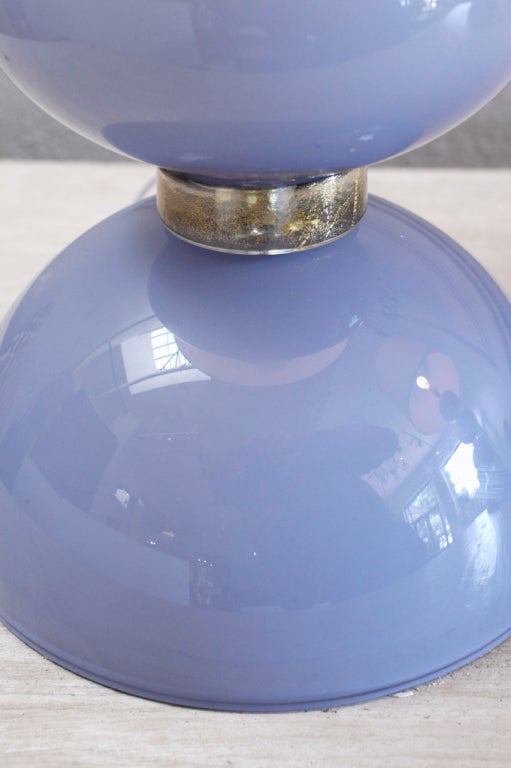 Unique Opalina Periwinkle Murano Glass Lamp 3