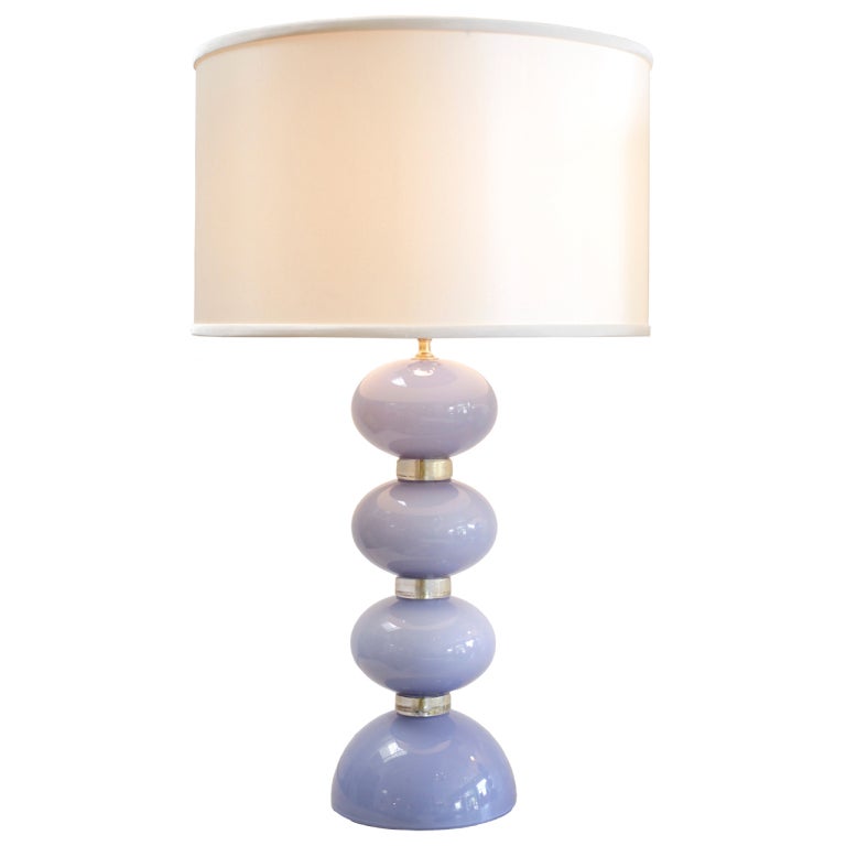 Unique Opalina Periwinkle Murano Glass Lamp