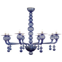 Gorgeous Murano Royal Blue Glass Chandelier