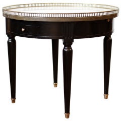 Louis XVI Marble Top Mahogany Bouillotte Table