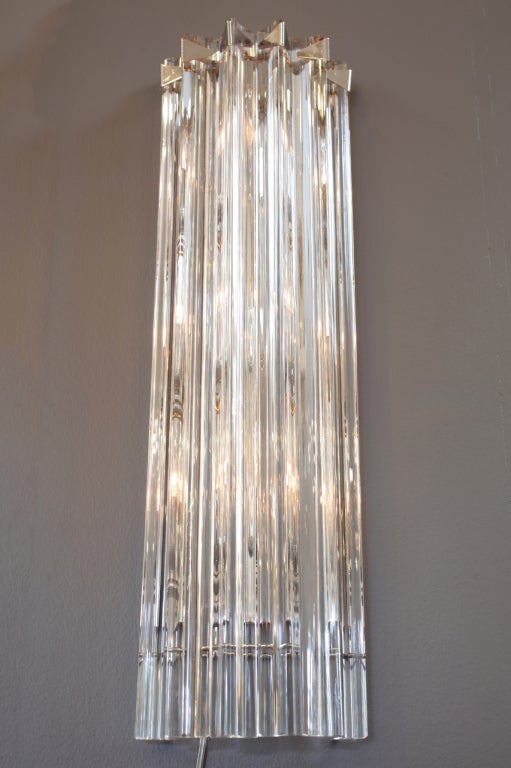 Contemporary Pair of Murano Glass Wall Sconces by Venini