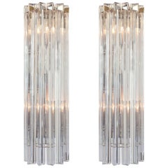 Pair of Murano Glass Wall Sconces by Venini