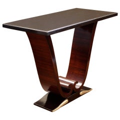 French Art Deco Petite Mahogany Console Table