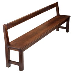 Superb 19th Century Solid Walnut Bench