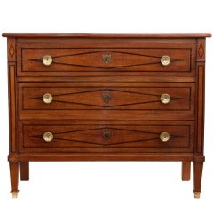 Antique French Directoire Solid Oak & Cherrywood Chest of Drawers