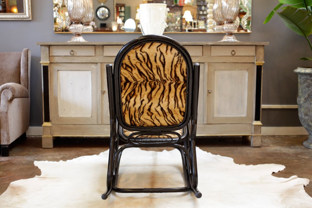 20th Century Ebonized Bamboo Rocking Chair by Thonet