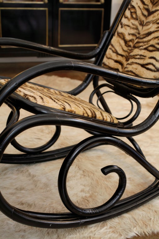Ebonized Bamboo Rocking Chair by Thonet 2
