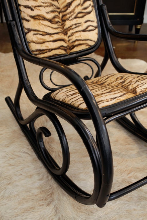 Ebonized Bamboo Rocking Chair by Thonet 3