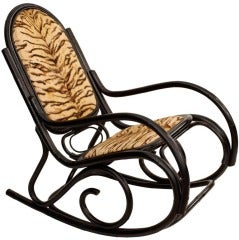 Antique Ebonized Bamboo Rocking Chair by Thonet