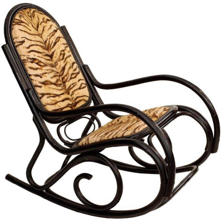Ebonized Bamboo Rocking Chair by Thonet