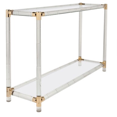 brass console lucite glass table tables french furniture acrylic 1stdibs visit send friend