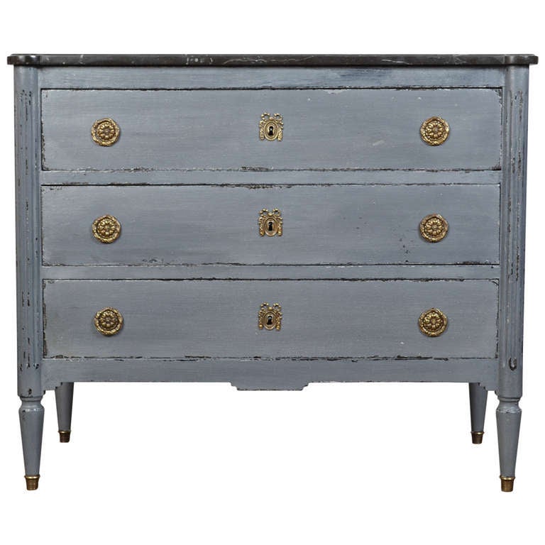 Fine Louis XVI Marble Top Chest of Drawers at 1stdibs