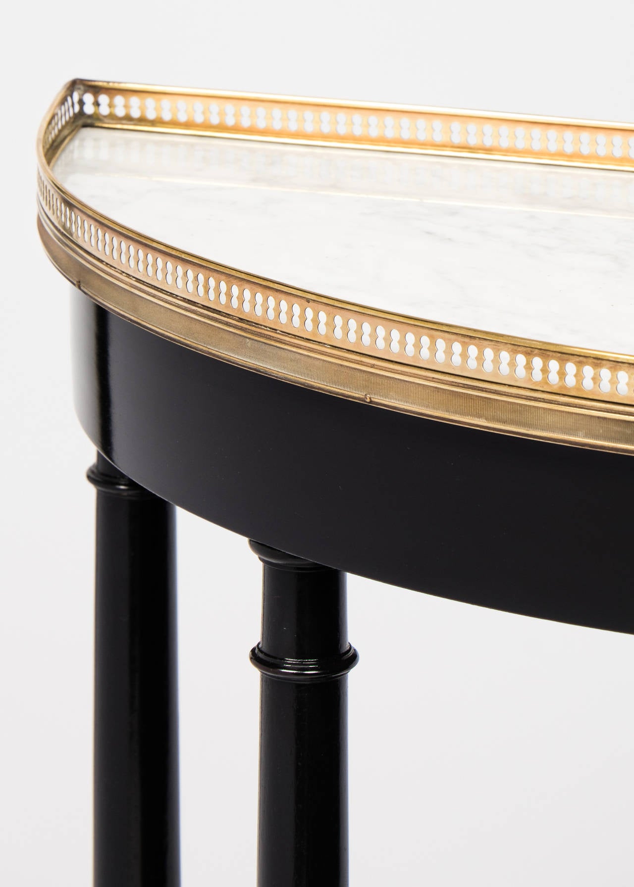 Louis XVI Demilune Marble-Top Console Table 1