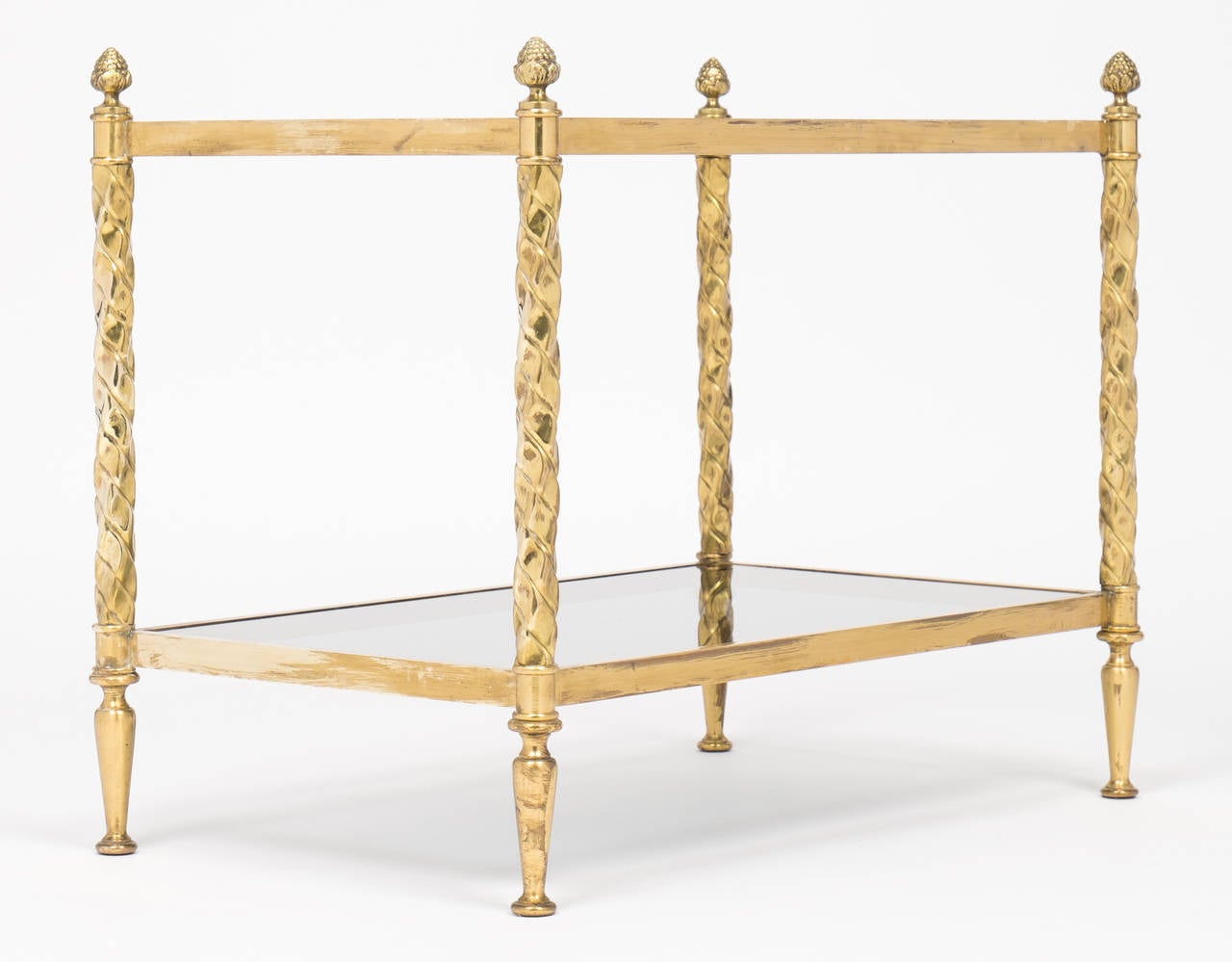 Mid-20th Century Vintage Pair of Gilt Brass Tables by Valenti