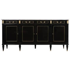 Grand French Louis XVI Carrara Marble-Top Buffet Antique Grand French Louis XVI Carrara Marble-Top Buffet