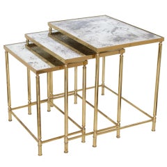Lovely Set of Gilt Brass Nesting Tables