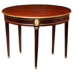 Louis XVI  Mahogany Demilune/Round Table