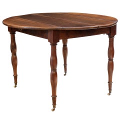 French Empire Solid Walnut Farm Table