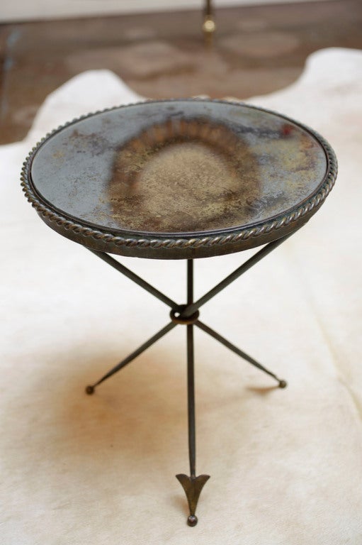 20th Century French Antique Hand Hammered Tripod Table